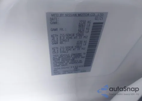 2025 Infiniti Qx60 Pure Awd from USA, damaged, VIN 5N1AL1ES4SC351289